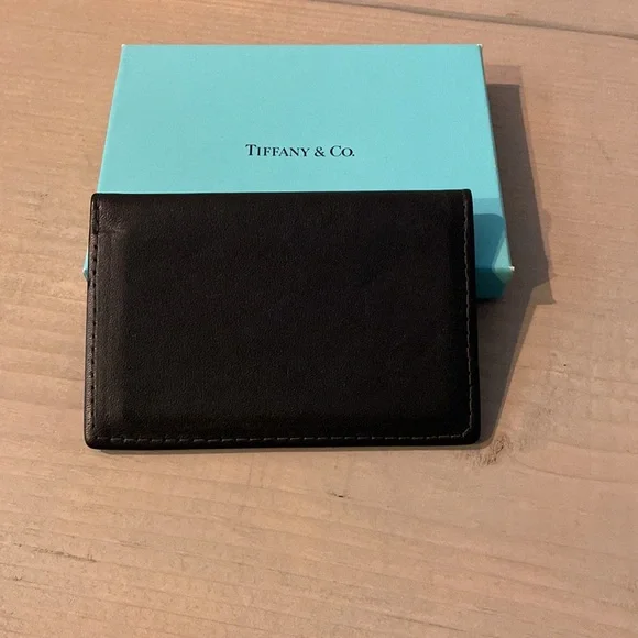 Tiffany & Co. Black Leather Card Holder - Picture 2 of 6
